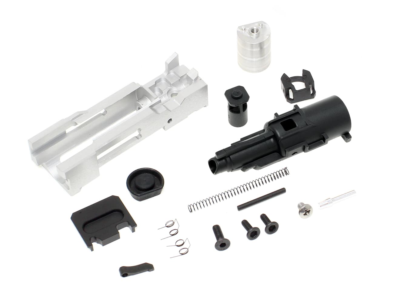 Guns Modify G17 SA CNC Tier 1 RMR アルミスライド＆ボックスフルート ステンレススレッドアウターバレル ｗ /  ブローバックエンジンフルセット 東京マルイ GBB G17 / G22 [バレルカラー：TiNゴールド / TiCNブラック / シルバー]