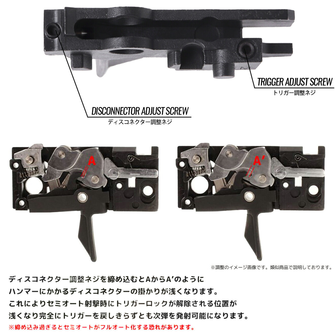 Guns Modify 亜鉛トリガーボックス + MIM スチール ファイアリングパーツセット for TM GBB M4 [トリガーデザイン：AR STD / Gスタイル]