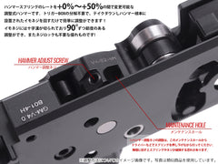 Guns Modify アルミCNCトリガーボックス + MIM スチール ファイアリングパーツセット for TM GBB M4 [トリガーデザイン：AR STD/ Gスタイル]