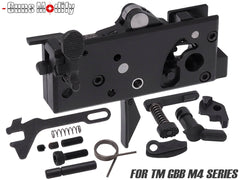 Guns Modify スチールCNCトリガーボックス + MIM スチール ファイアリングパーツセット for TM GBB M4 [トリガーデザイン：AR STD / Gスタイル]