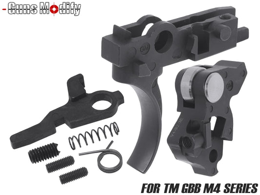 Guns Modify MIM スチール100%-180% アジャスタブル ハンマー&amp;トリガー セット for TM GBB M4 [トリガーデザイン：AR STD / Gスタイル]