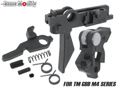 Guns Modify ダイレクトモード対応 MIMスチールアジャスタブルハンマー+アジャスタブルトリガーfor TM GBB M4 [トリガーデザイン：AR STD / Gスタイル]