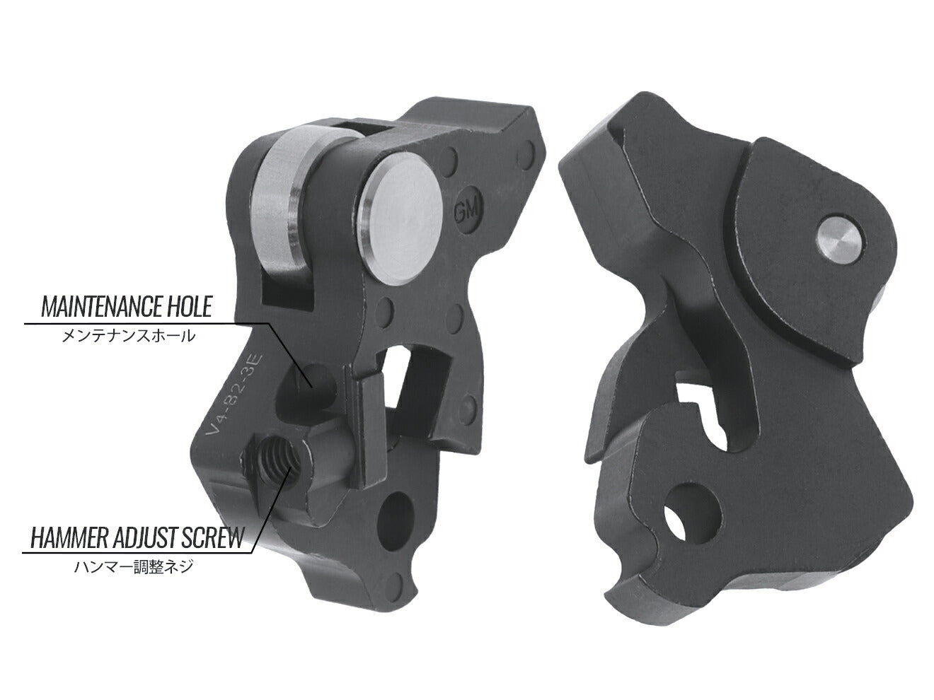 Guns Modify ダイレクトモード対応 MIMスチールアジャスタブルハンマー+アジャスタブルトリガーfor TM GBB M4 [トリガーデザイン：AR STD / Gスタイル]