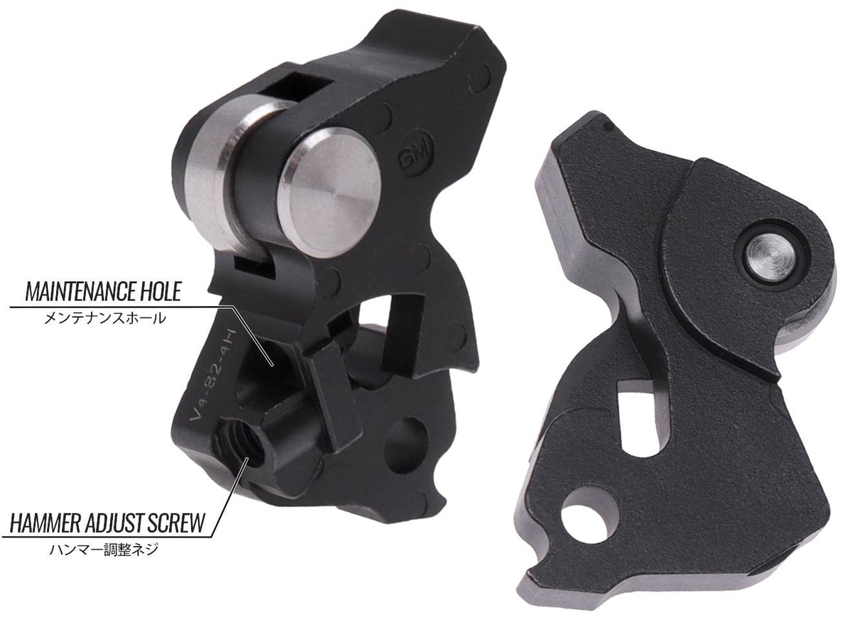 Guns Modify ダイレクトモード対応 MIMスチールアジャスタブルハンマー+アジャスタブルトリガーfor TM GBB M4 [トリガーデザイン：AR STD / Gスタイル]