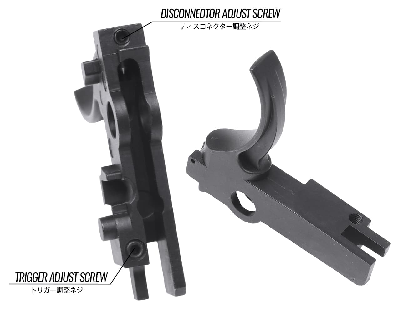 Guns Modify MIM スチール ファイアリングパーツセット w /  100%-180% アジャスタブル ハンマー&トリガー for TM GBB M4 [トリガーデザイン：AR STD / Gスタイル]