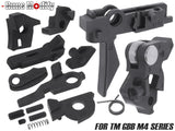 Guns Modify MIM スチール ファイアリングパーツセット w /  100%-180% アジャスタブル ハンマー&amp;トリガー for TM GBB M4 [トリガーデザイン：AR STD / Gスタイル]