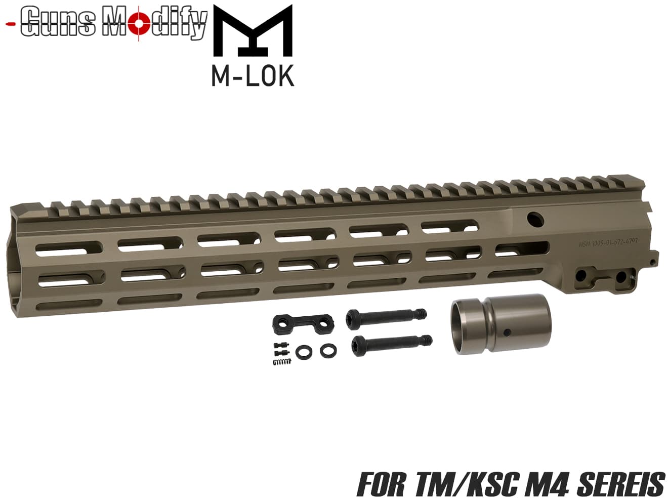 Guns Modify Geisseleタイプ SMR MK16 M-LOKレール for TM GBB/AEG M4 [サイズ：9.3インチ / 13.5インチ]