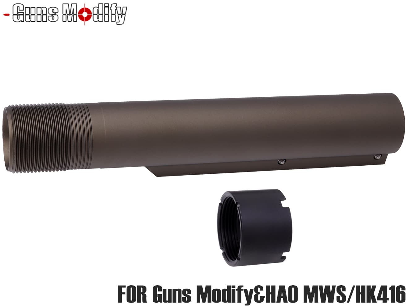 Guns Modify HK416A5 アルミCNC MIL-SPEC バッファチューブ for GM/HAO GBB M4 MWS [カラー：BK / FDE]