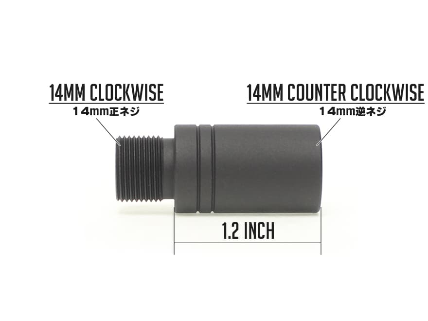 G&P 1.2インチ アウターバレル エクステンション [正・正 / 正・逆 / 逆・正 / 逆・逆]
