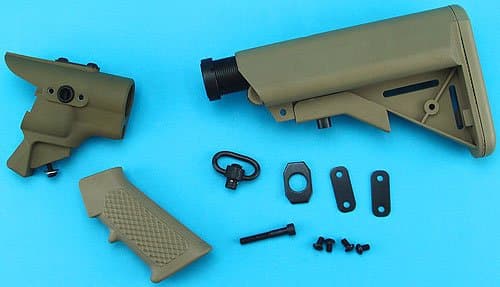 G&P M870 PA ピストルグリップ & LMTタイプ バットストックセット B マルゼン CA870 &G&P M870シリーズ用 [カラー：ブラック / サンド]