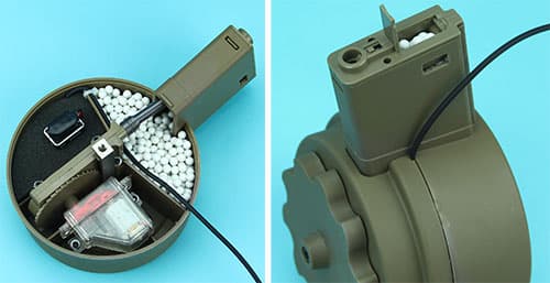 G&P アタックタイプ 電動ドラムマガジン for AEG M4 [カラー：ブラック / DE]