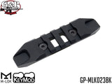 G&P M-LOK / Keymod レールセクション BK [スロット数：５スロットw / QD / ４スロット(85mm) / ４スロット(64mm)]