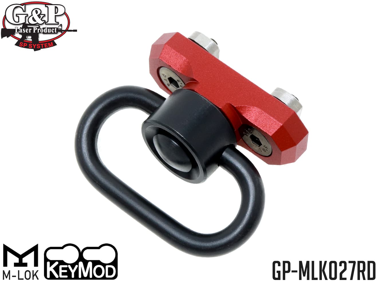 G&P M-LOK / Keymod QDスリングスイベルマウント [カラー：ブラック / レッド]