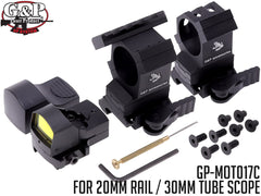 G&P 30mm QDアジャスタブルタクティカルリング BK  for 20mmレール [セット内容：マウント単体 / ドットサイト付]