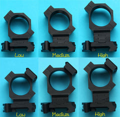 G&P 30mm QDアジャスタブルタクティカルリング BK  for 20mmレール [セット内容：マウント単体 / ドットサイト付]