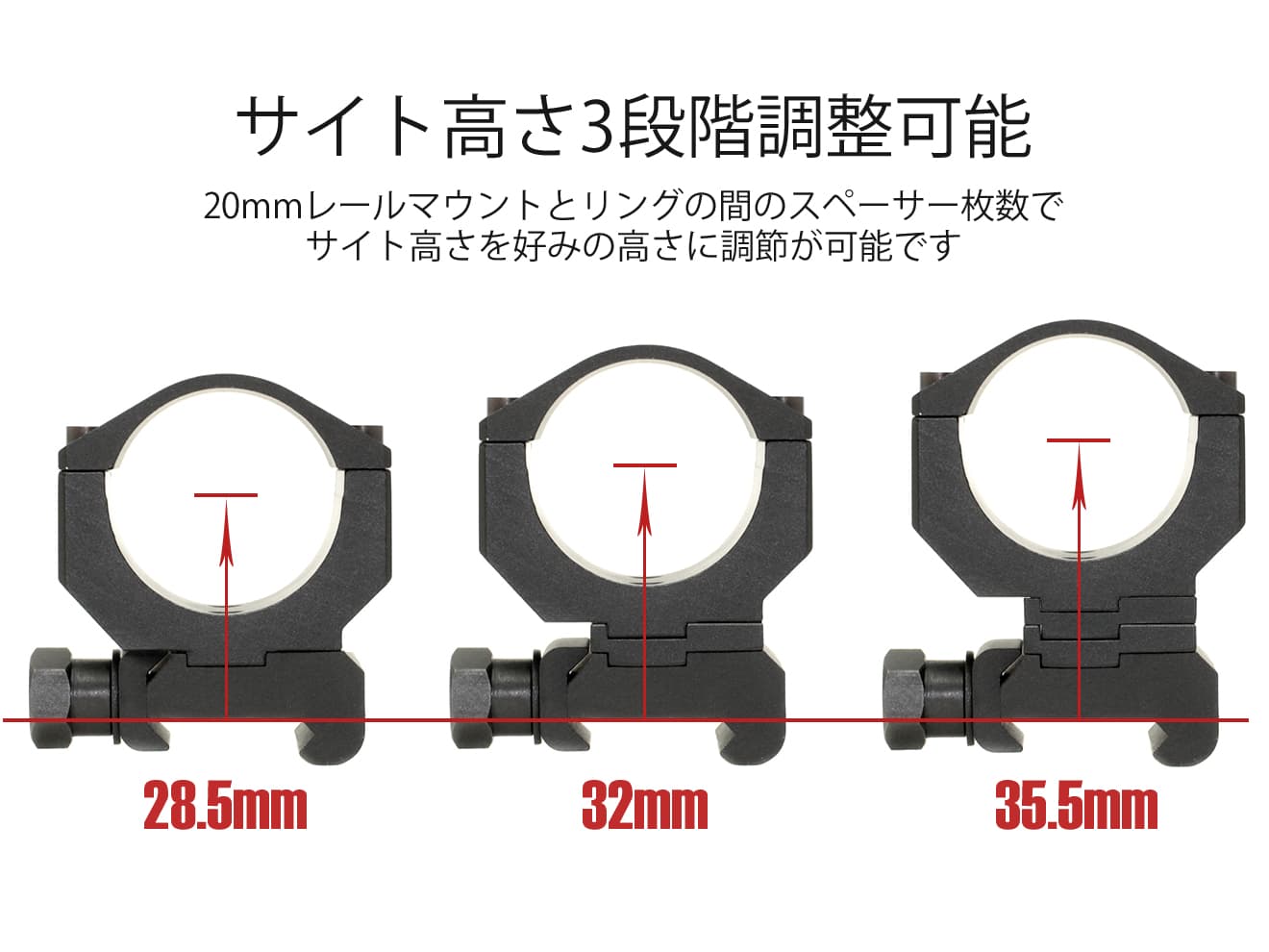 G&P KACタイプ スナイパーVer アジャスタブル 30mmリングマウント for