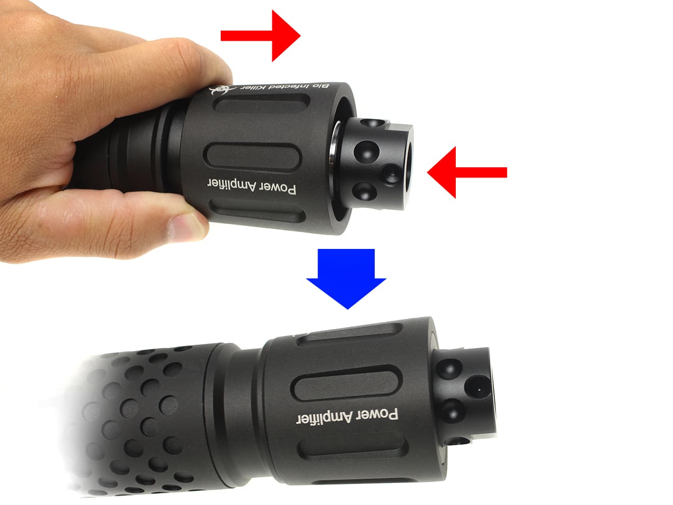 G&P バイオインフェクテッド サイレンサー ｗ /  3プロングハイダー 14mm正&逆ネジ  [カラー：ブラック / サンド]