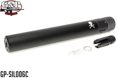 G&P M16 QD サイレンサー ロング BK w /  Vortexタイプハイダー 14mm正ネジ [マーキング：Silence Killer / BlackWater]