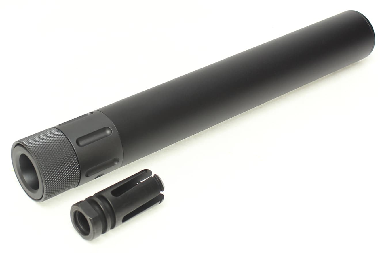 G&P M16 QD サイレンサー ロング BK w /  Vortexタイプハイダー 14mm正ネジ [マーキング：Silence Killer / BlackWater]