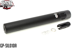 G&P M16 QD サイレンサー ロング BK w /  Vortexタイプハイダー 14mm逆ネジ [マーキング：US SOCOM / NSWC / Special Forces / BlackWater]