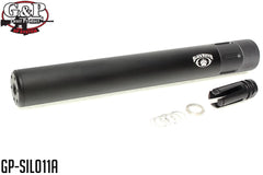 G&P M16 QD サイレンサー ロング BK w /  Vortexタイプハイダー 14mm逆ネジ [マーキング：US SOCOM / NSWC / Special Forces / BlackWater]