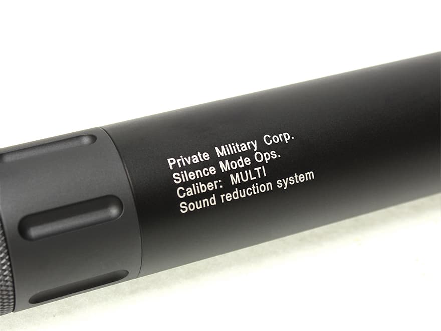 G&P M16 QD サイレンサー ロング BK w /  Vortexタイプハイダー 14mm逆ネジ [マーキング：US SOCOM / NSWC / Special Forces / BlackWater]