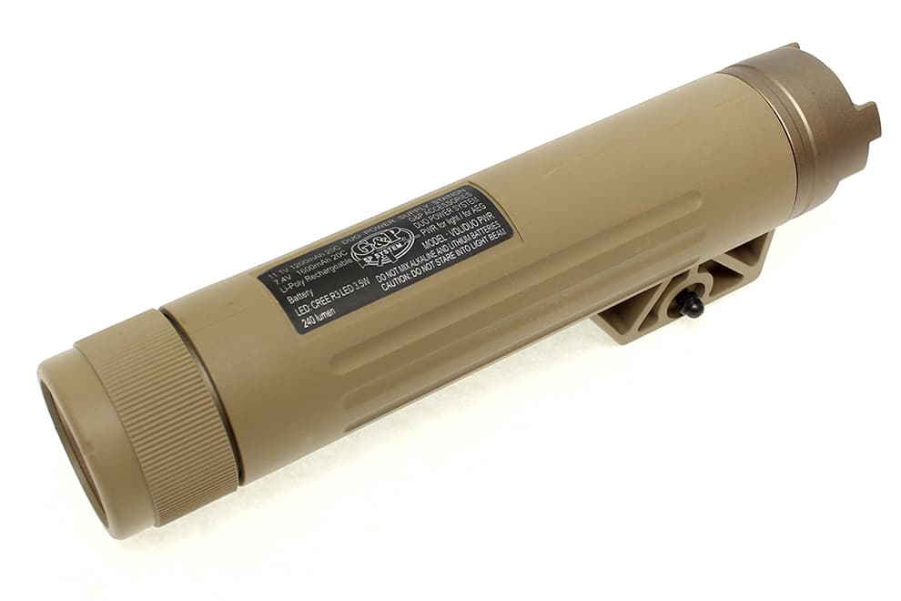 G&P AEGパワーバンク 7.4V 1600mAh 20C リポ内蔵 2Pコネクター 20mmレール対応 [カラー：ブラック / サンド]