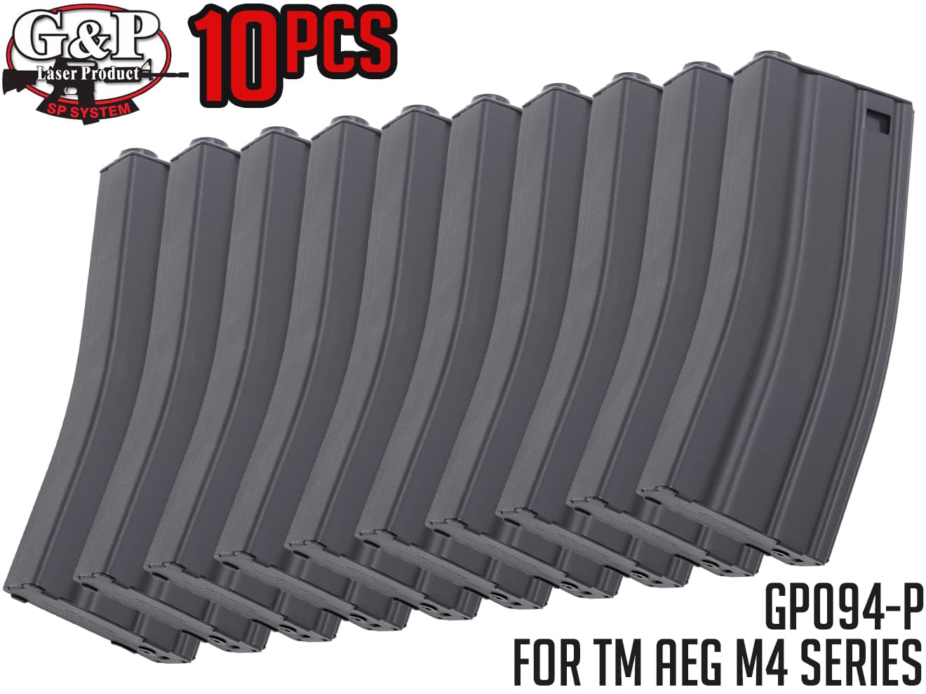 G&P M16 130連マガジン 東京マルイ スタンダード電動ガン M4/M16シリーズ用 [ブラック単品 / サンド単品 / ブラック10本セット / サンド10本セット]