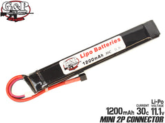G&P 11.1v 1200mAh (30C) リチウムポリマーバッテリー [コネクタ種別：7.2VミニS / ミニ2P / 2P]