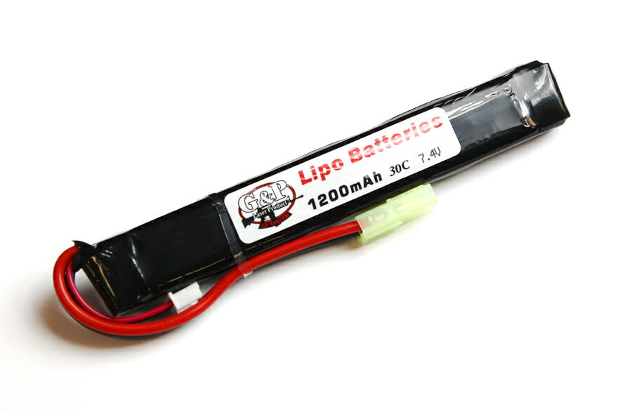 G&P 7.4v 1200mAh (30C) リポ リチャージャブルバッテリー [コネクタ種別：7.2VミニS / ミニ2P / 2P]