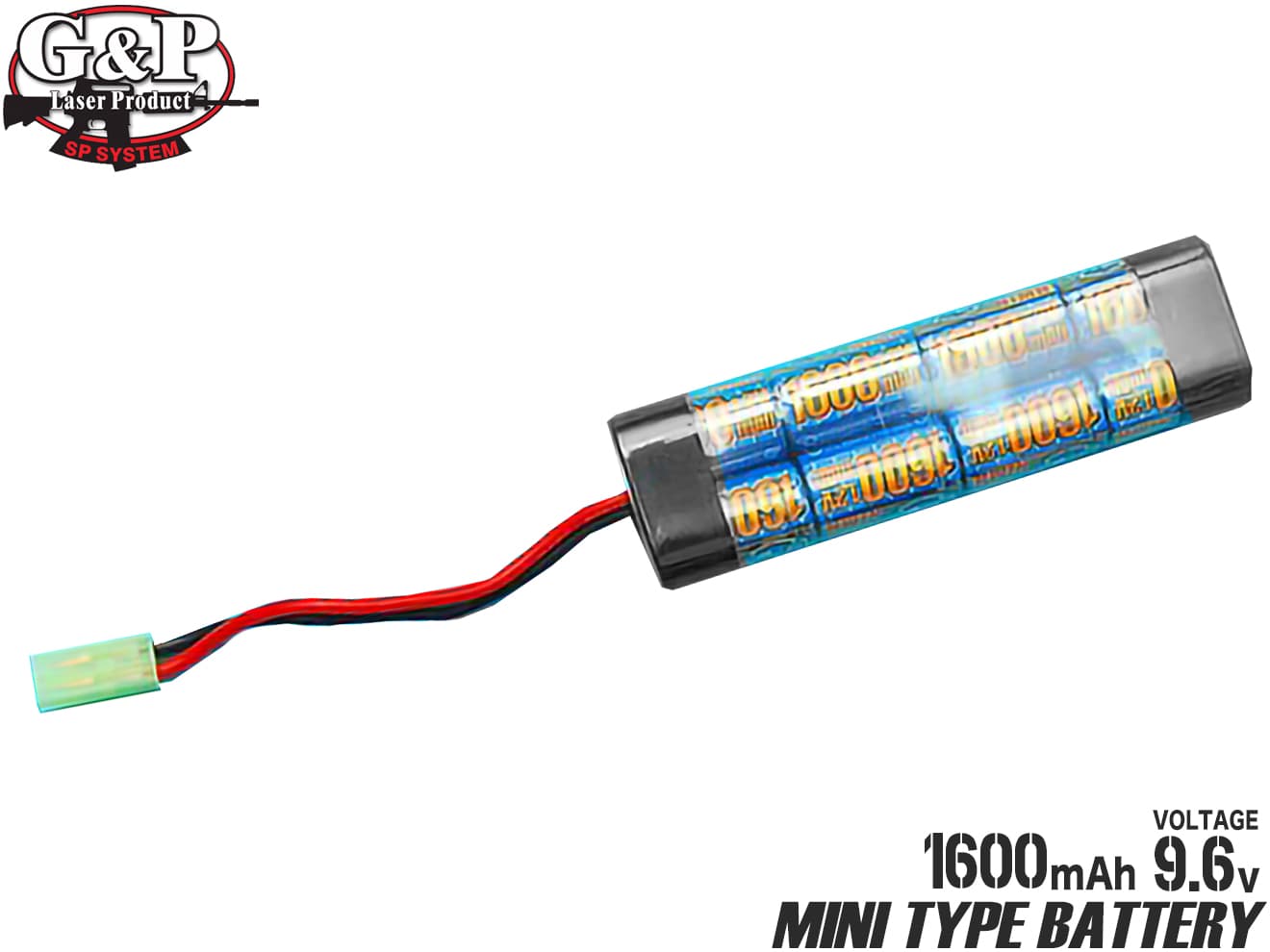 G&P 1600mAh ニッケル水素ミニSタイプバッテリー [電圧：8.4V / 9.6V]