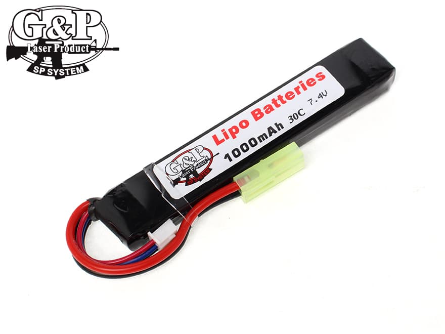 G&P 7.4V 1000mAh (30C)リチウムポリマーバッテリー LIPO [コネクタ形状：2P / 7.2VミニS]