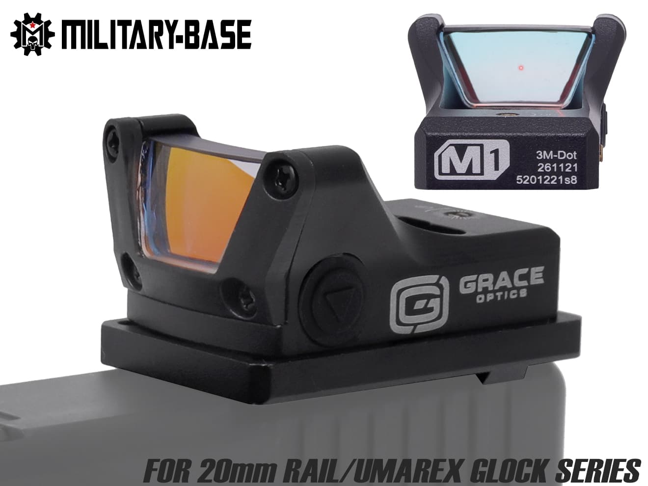 MILITARY-BASE M1 レッドドットサイト w /  GLOCKマウント(UMAREX) [カラー：BK / DE / RED]