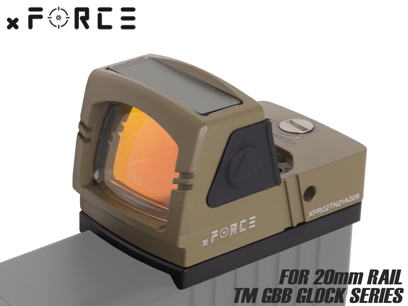 xFORCE ソーラー ミニレッドドットサイト w/キルフラッシュ+GLOCKマウント [BK / DE]【レターパック可】