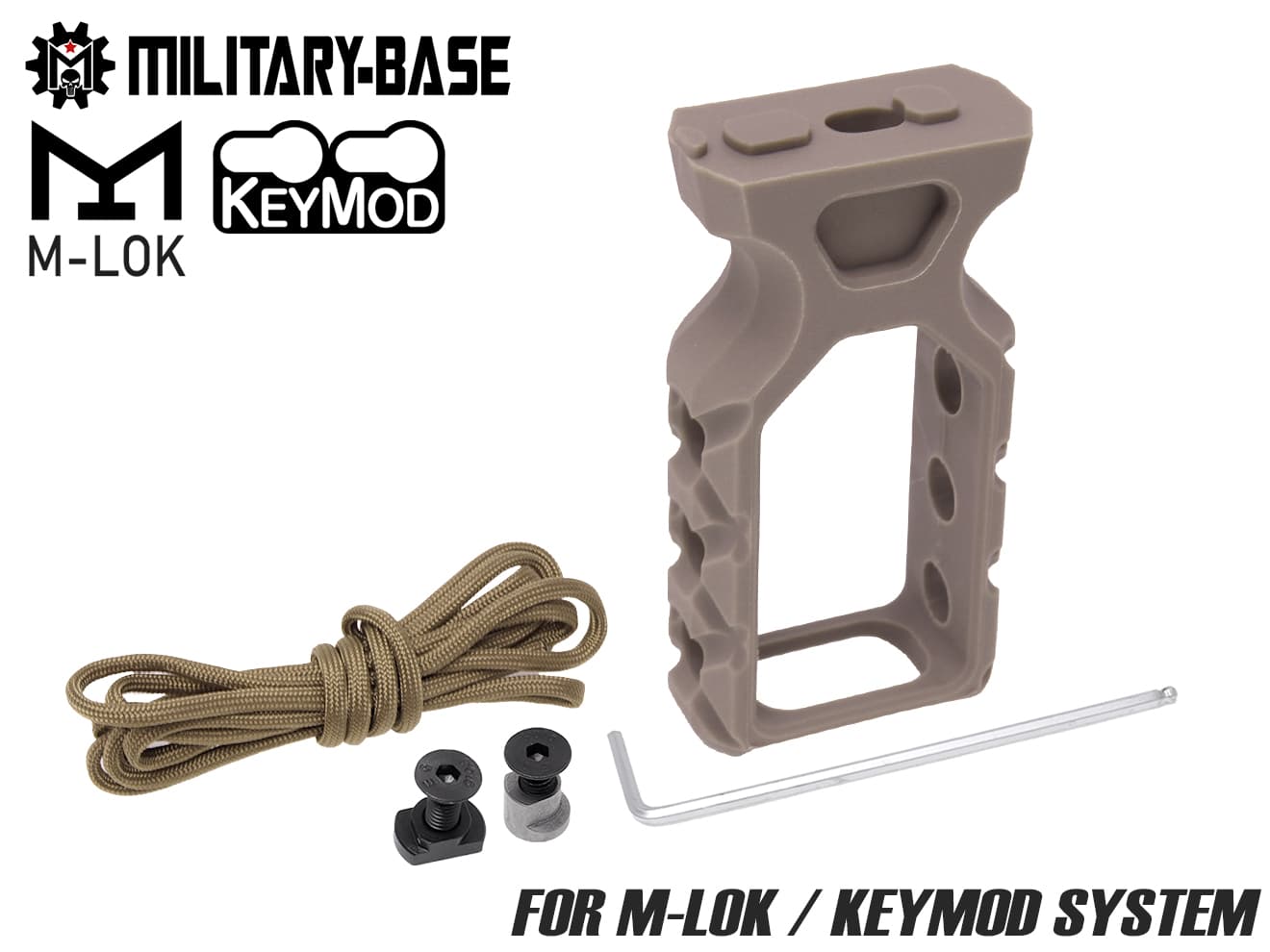MILITARY BASE PFG パラコード フォアグリップ for Keymod / M-LOK [カラー：BK / DE]