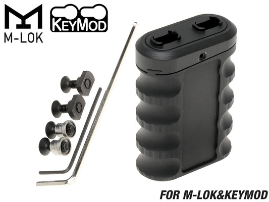 MILITARY BASE 0-8 マルチアングル バーティカルグリップ for Keymod/M-LOK [カラー：BK / FDE][素材：アルミCNC / ポリマー樹脂]