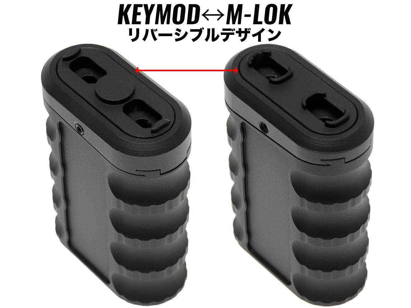 MILITARY BASE 0-8 マルチアングル バーティカルグリップ for Keymod/M-LOK [カラー：BK / FDE][素材：アルミCNC / ポリマー樹脂]