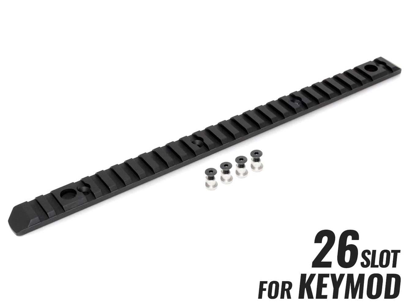MILITARY BASE CNC Keymod フルサイドレール 26スロット [カラー・適合：BK・Keymod / DE・Keymod / RED・Keymod / SV・Keymod / BK・M-LOK / DE・M-LOK / RED・M-LOK / SV・M-LOK]