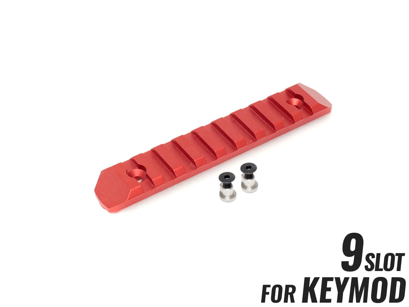 MILITARY BASE CNC 20mmレールセクション 9スロット [カラー・適合：BK・Keymod / DE・Keymod / RED・Keymod / SV・Keymod / BK・M-LOK / DE・M-LOK / RED・M-LOK / SV・M-LOK]