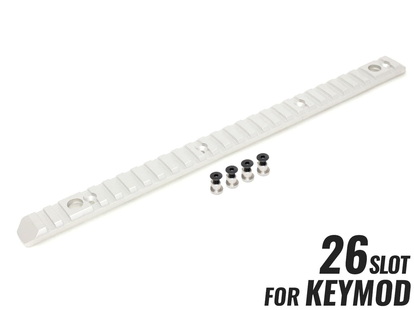 MILITARY BASE CNC Keymod フルサイドレール 26スロット [カラー・適合：BK・Keymod / DE・Keymod / RED・Keymod / SV・Keymod / BK・M-LOK / DE・M-LOK / RED・M-LOK / SV・M-LOK]