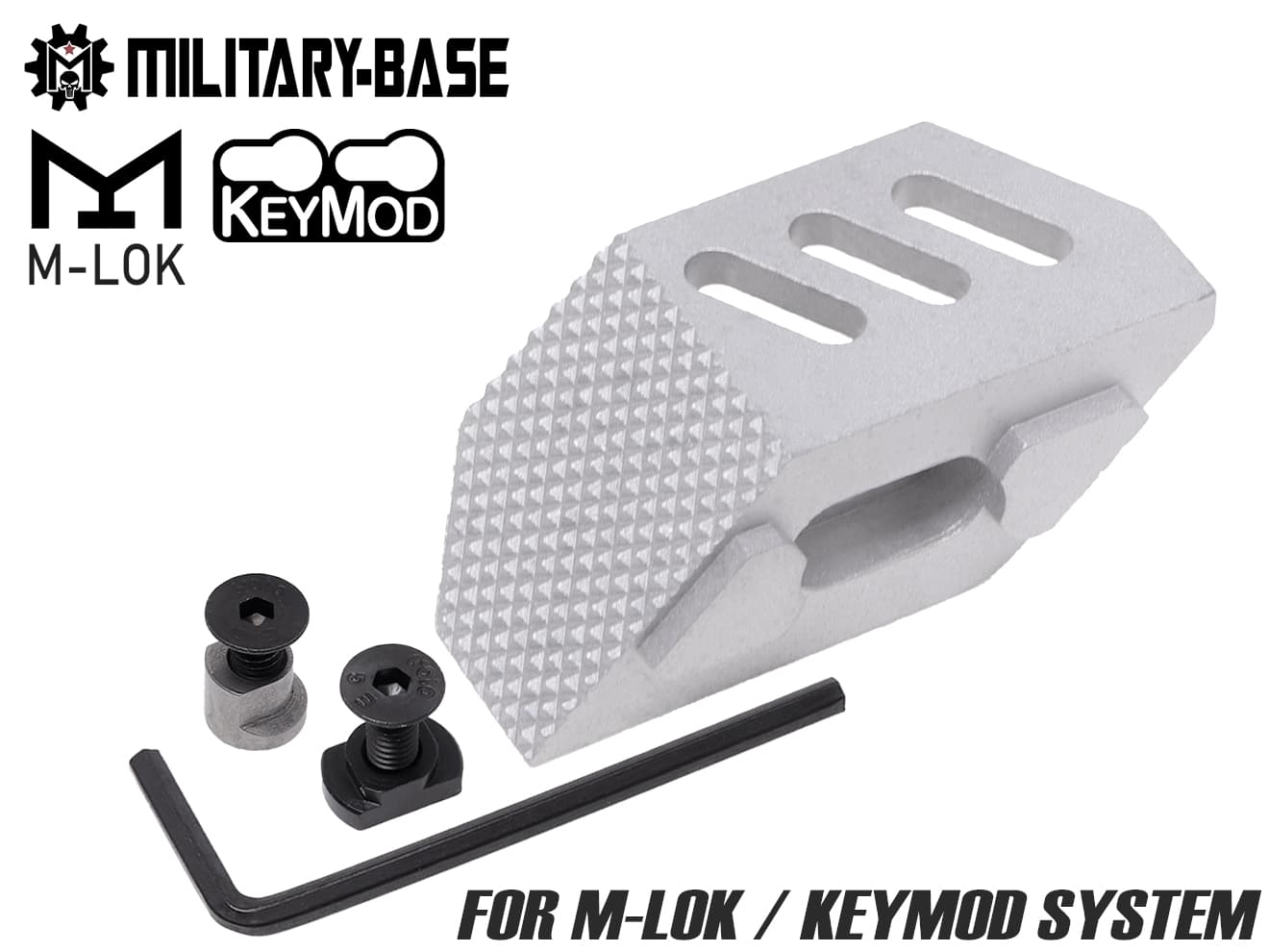MILITARY BASE TMRS フィクスドサムレスト レフト for KEYMOD / M-LOK [カラー：BLACK / RED / SILVER]
