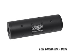 MILITARY-BASE 108mm ショートサイレンサー 14mm正 / 逆ネジ対応 [マーキング：NOVESKE / VLTOR / USAF / SF]