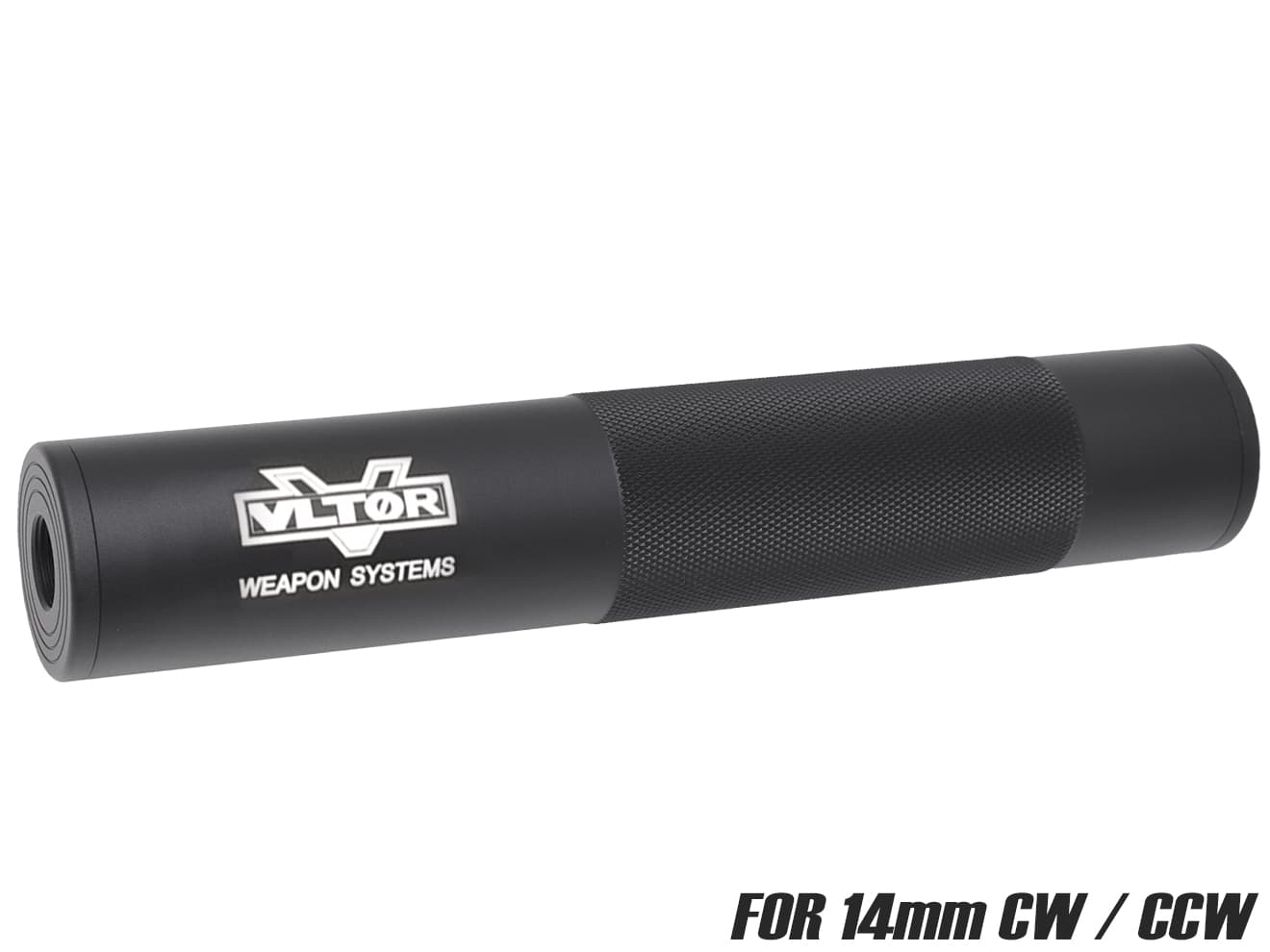 MILITARY-BASE 198mm サイレンサー 14mm正 / 逆ネジ対応 [マーキング：NOVESKE / VLTOR / USAF / SF / TROY / KAC]