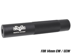 MILITARY-BASE 198mm サイレンサー 14mm正 / 逆ネジ対応 [マーキング：NOVESKE / VLTOR / USAF / SF / TROY / KAC]