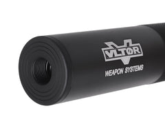 MILITARY-BASE 198mm サイレンサー 14mm正 / 逆ネジ対応 [マーキング：NOVESKE / VLTOR / USAF / SF / TROY / KAC]