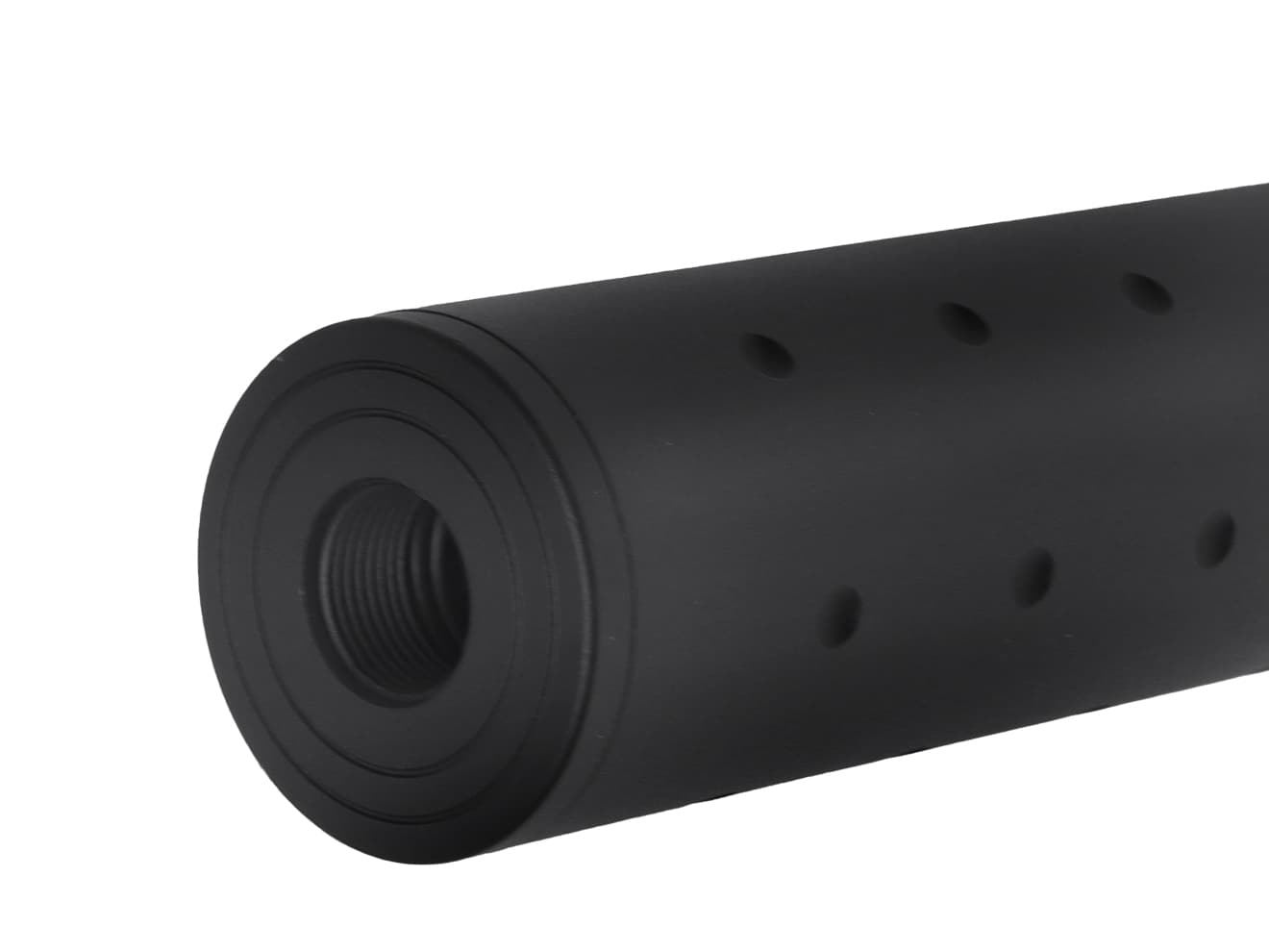 MILITARY-BASE 108mm ショートサイレンサー 14mm正 / 逆ネジ対応 [マーキング：NOVESKE / VLTOR / USAF / SF]
