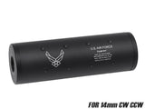MILITARY-BASE 108mm ショートサイレンサー 14mm正 / 逆ネジ対応 [マーキング：NOVESKE / VLTOR / USAF / SF]
