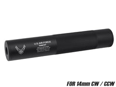 MILITARY-BASE 198mm サイレンサー 14mm正 / 逆ネジ対応 [マーキング：NOVESKE / VLTOR / USAF / SF / TROY / KAC]