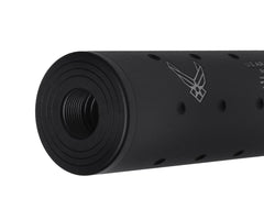 MILITARY-BASE 108mm ショートサイレンサー 14mm正 / 逆ネジ対応 [マーキング：NOVESKE / VLTOR / USAF / SF]