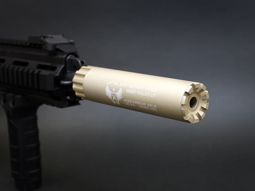 MILITARY-BASE SLCスタイル .22LR サイレンサー 35x150 14mm正 / 逆